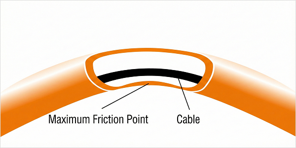 SCD Conduit - Point of Maximum Friction, Cable, Lubricant